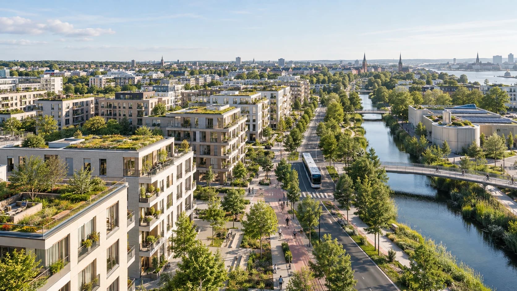 Contemporary green urban infrastructure concept